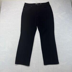Coldwater Creek Pants High Rise Flat Front Side Zip Career Black Womens Size P14